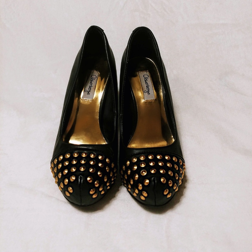 💋 Olsenboye Black Stilettos w/ Gold Studs 💋